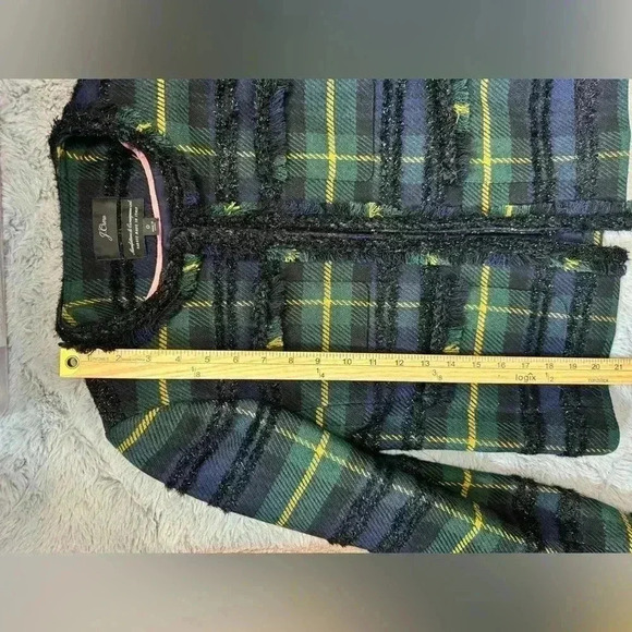 J. Crew Lady Jacket Tweed Blazer Black Watch Plaid 0 Party Festive Holiday Dress - Picture 15 of 16